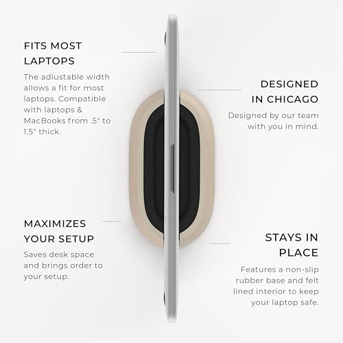 HumanCentric Vertical Laptop Stand in Maple Wood, Adjustable - color: Maple Wood
