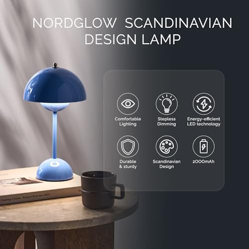 NordGlow Scandinavian LED Desk Lamp – Light Blue, Adjustable Dimmable Table Lamp, Modern Minimalist Design, Energy-Efficient LED, Home & Office Lighting - color: Light Blue