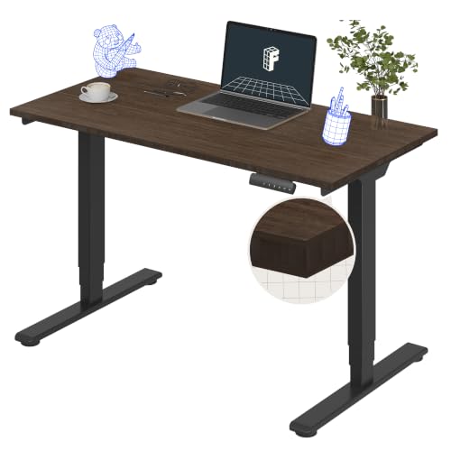 FLEXISPOT E6 Bamboo 3-Stage Dual Motor Electric Standing Desk 48 x 24 Sit Stand Up Desk, Holds 220 lbs, Adjustable Height w/Memory Presets, Solid Walnut Bamboo Desktop & Black Frame, Ships in 2 Boxes - color: Black Frame+ Walnut Bamboo Top, size: 48"x24"