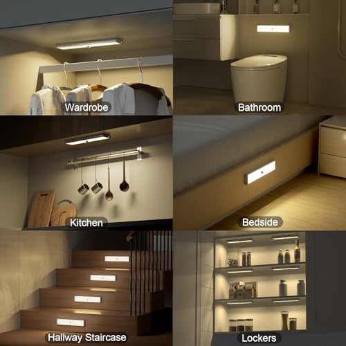 Under Cabinet Lighting ,15 Colors Motion Sensor Light Indoor Night Lights with Remote,58LED RGB Under Cabinet Lights Bar ,Dimmable 5Pack Wireless Under Counter Lighting for Kitchen,Closet, Shelf