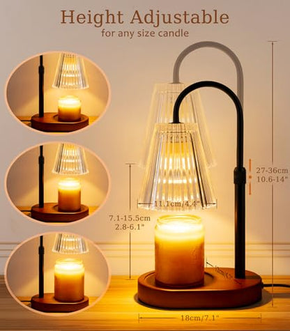 Candle Warmer Lamp with Timer - Electric Candles Wax Warmers Glass Lamps - color: Transparent