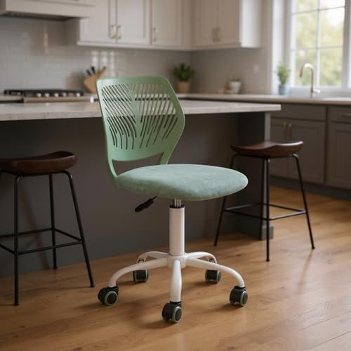 Homy Casa Ergonomic Adjustable Chair with Swivel Base and Cushioned Backrest for Kitchen Counter Dining Island and Home Lounge (Mint Green) - color: Mint Green