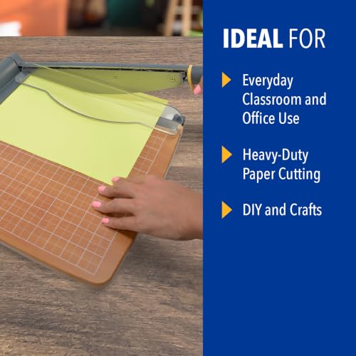 Westcott 12'' TrimAir Wood Guillotine Paper Cutter & Paper Trimmer, 30 Sheet (15106) - size: 12-inch