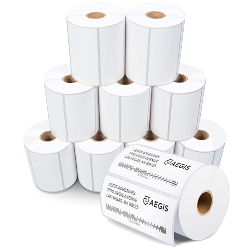 Aegis Adhesives - 3.5" X 1.5" Direct Thermal Labels (9000 Count, 10 Rolls) - Inventory Barcode Stickers, SKU Labels, and Shelf Identification - Compatible with Zebra and Rollo Printers - size: 3.5" X 1.5"