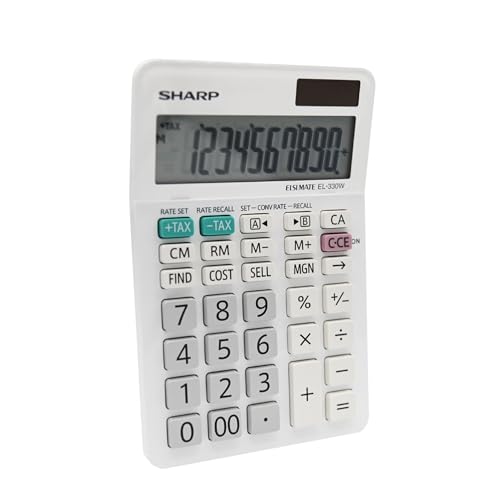 SHARP EL330W Twin Power XL 10-Digit Display