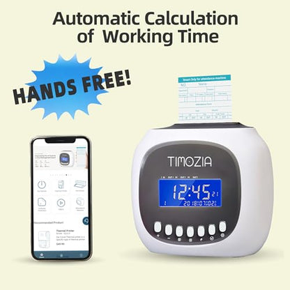 Time Clocks for Employees Small Business, Auto-Align Time Clock | 6 Punches per Day Time Machine, Clock in Machine for Employees with Time Cards, 2 Ink Ribbons(1 Inside) and 1 Rack - color: White-app