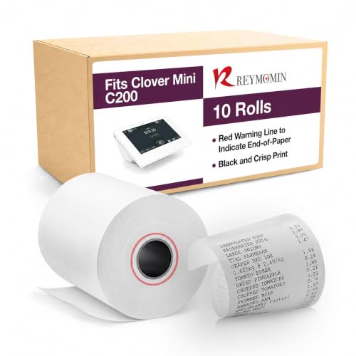 Thermal Paper Rolls for Clover Mini C200,C300,C301, C302,C305-10 Rolls - size: 10 Rolls, style: Clover Mini