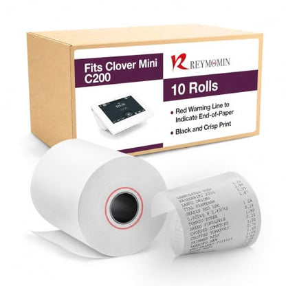 Thermal Paper Rolls for Clover Mini C200,C300,C301, C302,C305-10 Rolls - size: 10 Rolls, style: Clover Mini