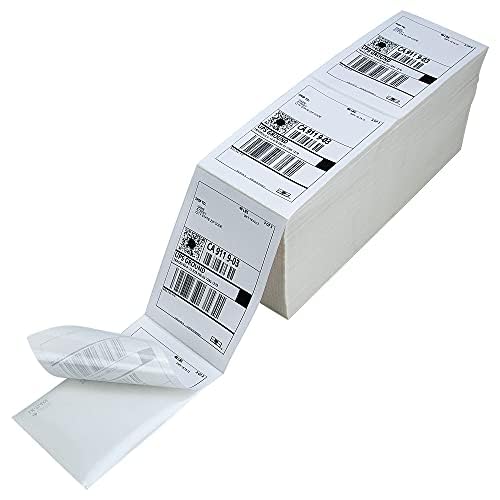 L LIKED 4000 4x6 Thermal Shipping Labels Fanfold, Direct Thermal Printer Labels Compatible with Zebra Rollo - Perforated Strong Adhesive - size: 4000 Labels