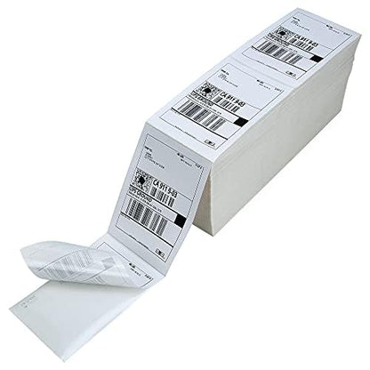 L LIKED 4000 4x6 Thermal Shipping Labels Fanfold, Direct Thermal Printer Labels Compatible with Zebra Rollo - Perforated Strong Adhesive | 2stacks, 3000 Labels/Stack, Perforated, BPA Free, Strong Adhesive, Compatible with Most Direct Thermal Printers - si
