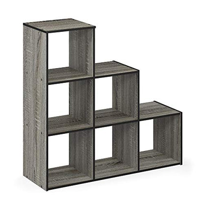 Furinno Pelli 3-2-1 Cubic Storage Cabinet, French Oak Grey/Black - color: French Oak Grey/Black, size: 3-2-1-Cube