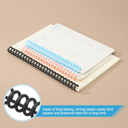 PATIKIL 12mm(1/2") Plastic Spiral Binding Coils, 30 Pcs Binding Spirals 85 Sheet Capacity Binding Spirals for Binding Paper Sheets, Black - color: Black, size: 12mm(1/2")