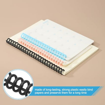 PATIKIL 12mm(1/2") Plastic Spiral Binding Coils, 30 Pcs Binding Spirals 85 Sheet Capacity Binding Spirals for Binding Paper Sheets, Black - color: Black, size: 12mm(1/2")