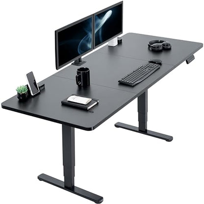 VIVO Black 71 x 30 in Standing Desk, DESK-KIT-2B7B - color: Black Top / Black Frame, size: 71 x 30
