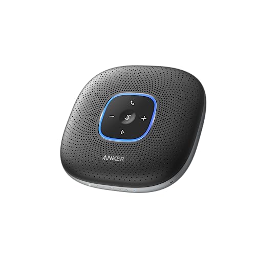 Anker PowerConf Speakerphone, Zoom Certified Conference Speaker with 6 Mics | 360° Enhanced Voice Pickup, 24H Call Time, Bluetooth 5.3, USB C, Compatible with Leading Platforms for Personal Workspaces - color: Black