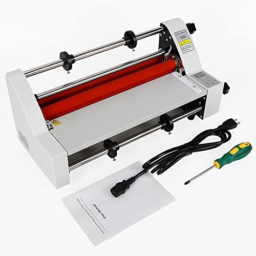 350mm /13.8" Hot Cold Roll Laminator, 110V 700W Single and Dual Sided Four Rollers Laminating Machine/V350 Laminator for Home Office School (US Stock)
