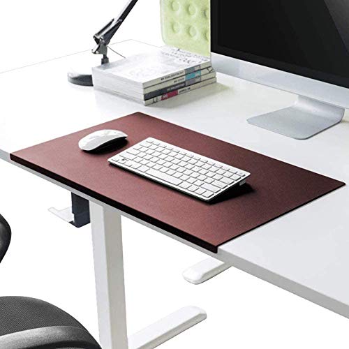 Desk Pad Office Writing Mat Pad with Edge Protection Waterproof PU Leather - color: Red, size: 15.8" x 23.6"