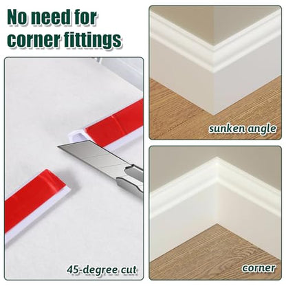 39" Cord Hider Raceway, Self-Adhesive Side Open Cords Hider Flexible Silicone White Cord Covers Wall-Organizer Cords Concealer Wall Babyproof Raceway for Wires Cable hiders Management Wall Mount TV