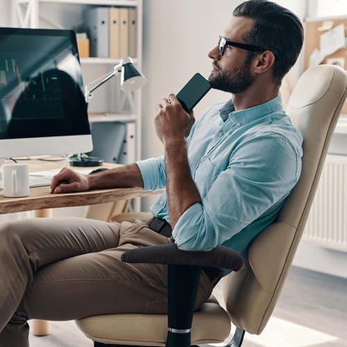 QfwdfcTrenz 1 Pair Office Chair Arm Covers Nylon Armrest Cover Removable Handgrip Covers Stretchable Armrest Protectors Prevent Armrest Damage to Protective Cover for Desk and Computer Chairs (Black)