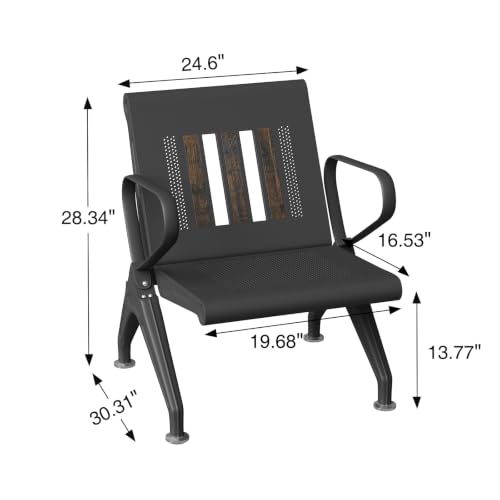 wonline Waiting Room Chair with Arms Steel Frame Reception Guest Chair - size: 1 Seat