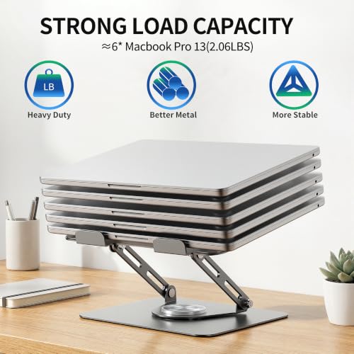 ALASHI 360° Rotating Laptop Stand, Multi-Angle, 10-17", Grey - color: E-Grey