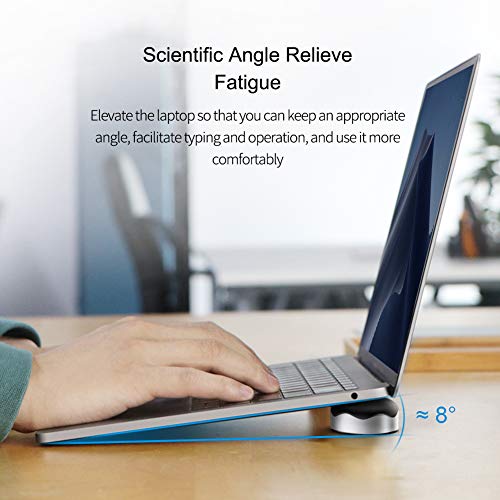 Hagibis Laptop Cooling Pad, Ergonomic Laptop Stand Small Invisible Cooler Ball Portable Magnetic Foot Heat for MacBook Pro Computer - color: Sliver