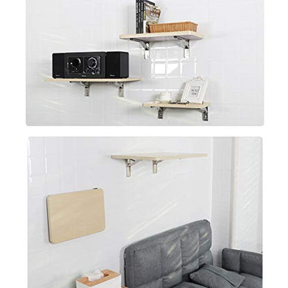 Small Wall-Mounted Folding Drop-Leaf Table,Wood Floating Shelf Computer Desk Workbench,Hanging DIY Bookshelf Office Shelves - size: 40 x 26 cm
