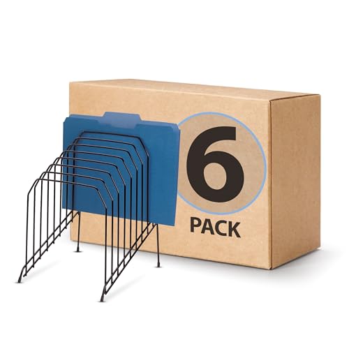 Officemate Large Incline 8 Compartment Wire Caddy, Black, 8.5 x 10.375 x 12.625 Inches (Pack of 6) - size: Pack of 6, style: Pack of 6