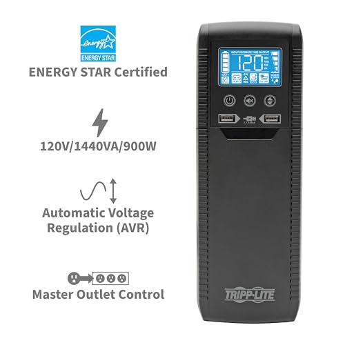 Eaton Tripp Lite ECO1500LCD 1500VA UPS 900W Battery Backup Surge Protector - style: 1500VA / LCD Screen