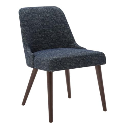 CHITA Mid-Century Modern Dining Chair, Set of 2, Dark Blue in Fabric | Upholstered Dining Chairs for Dining Room Living Room, Dining Room Chairs with Sturdy Wood Frame, Fabric Accent Chair - color: Dark Blue in Fabric, 2pcs