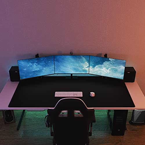 Mammoth Size Custom Professional Gaming Desk Mouse Pad - Anti Slip Rubber Base - Stitched Edges - Large Desk Mat - 72" x 36" x 0.16" (Mammoth, All Black/No Logo) - color: All Black, size: 36" x 72"