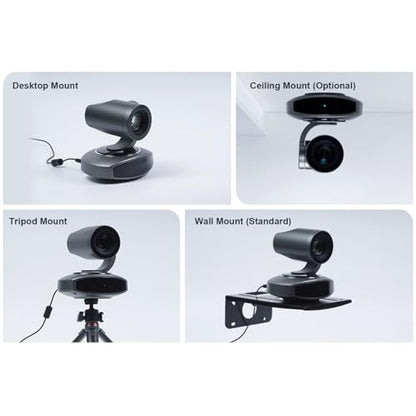 Yunseity 4K PTZ Camera, AI Tracking 10X Optical Zoom 250 Degree Rotation Video Conference Camera with PoE LAN USB Output for Conference Teaching Live Streaming (US Plug)