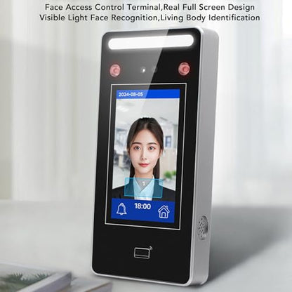 Face Attendance Machine, Biometric Facial Recognition Time Clock with Touch Screen Employee Access Control System for Office Factory