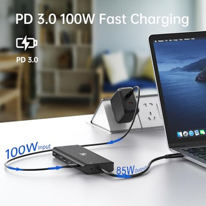 13-in-1 Docking Station Dual Monitor 4K, LIONWEI USB C Dock for Laptop Mac - color: Black-13 IN 1(2 HDMI+DP)