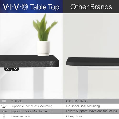VIVO Black 60 x 24 in Standing Desk, DESK-KIT-W06B - color: Black Top / White Frame, size: 60 x 24 inch