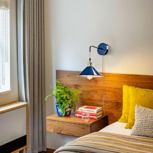 Hanging Height Adjustable Wall Sconce, Blue 2-Pack - color: Plug in Blue*2Pcs
