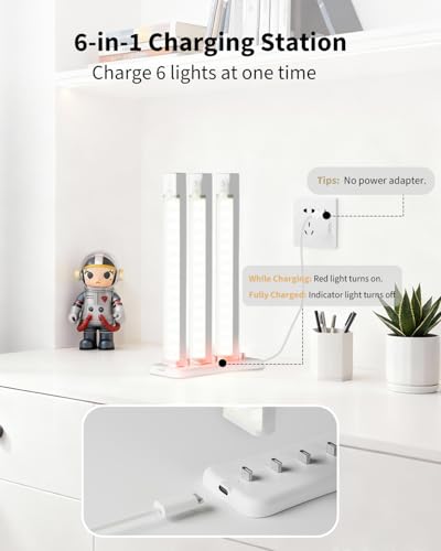 8 Inch Under Cabinet Lighting Rechargeable with Charge Station, 3Pack