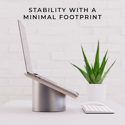 HumanCentric Laptop Riser for Desk, Black Walnut Wood Top & Space Gray Base - color: Black Walnut