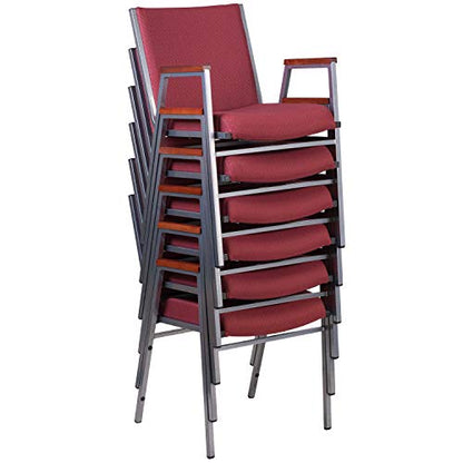 Flash Furniture Hercules Fabric Stack Chair with Arms, Burgundy - color: Burgundy Patterned Fabric, size: Set of 1