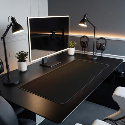 L&B Mercantile American Flag XXL Deskpad, Desk Mat for Computer Keyboard and Mouse – Patriotic USA Gaming Mousepad, Extra Long XL Mouse Pad for Laptop Office Desk. (Black) - color: Black