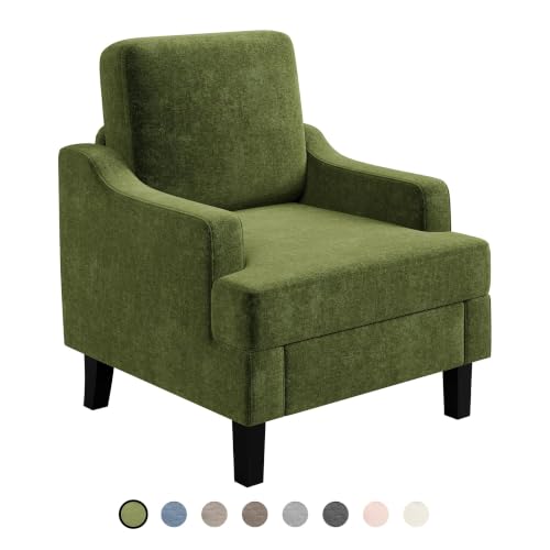 Garvee Green Comfy Accent Chair, Upholstered Armchair for Living Room - color: Olive Green, size: 1 Pack