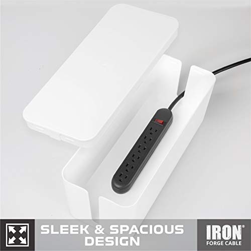 Iron Forge Cable Cable Management Box, 2 Pack - White, Hook & Loop Keepers - color: White
