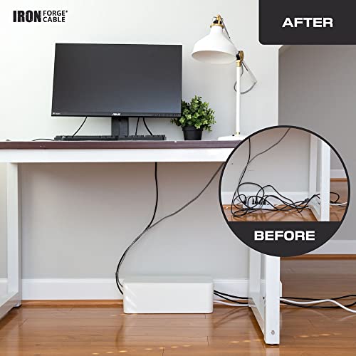 Iron Forge Cable Cable Management Box, 2 Pack - White, Hook & Loop Keepers - color: White