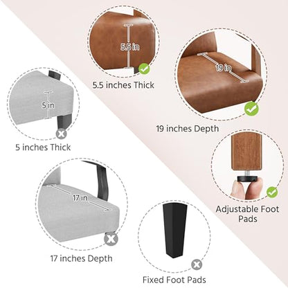 Yaheetech Accent Chairs Set of 2, Mid-Century Armchairs, Light Brown - color: Light Brown