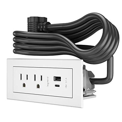 Legrand radiant Furniture Power Strip 2 Outlet USB A/C White 6 Ft Cord