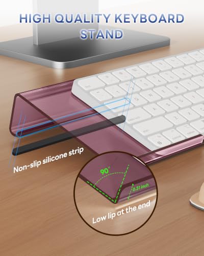 Laborio Computer Keyboard Wrist Rest, Keyboard Riser Stand for Desktop - color: Rose Pink