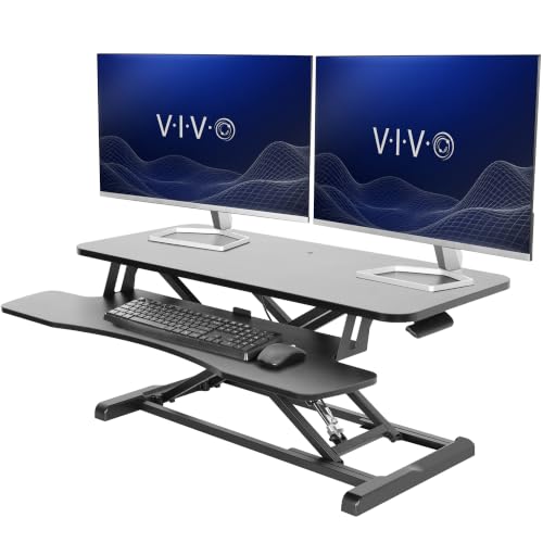 VIVO Black 36 in Standing Desk Converter, DESK-V036KB - color: Black, size: 36"