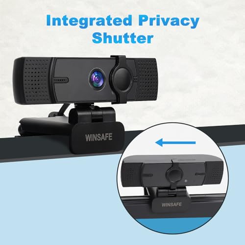 4K Webcam for PC, UHD Video Calling, PDAF AutoFocus, Dual Noise-Canceling Microphones, 70° FOV, 1080P@60FPS, Privacy Cover, USB Plug&Play, Works with Teams, Zoom, OBS, Skype