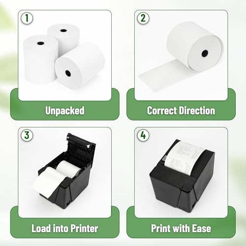 Mr. Pen- Thermal Paper Receipt Rolls, 10 Pack, 3-1/8” (80mm) x 230 ft | 48 GSM Premium Quality Receipt Paper Rolls, BPA-Free, Compatible with Standard POS Thermal Printers & Cash Registers