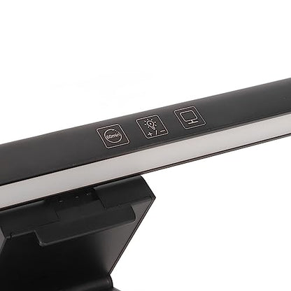 Monitor Light Bar Desk Light Bar 3 Switchable Light Modes Stepless Dimmable Touch Control Computer Screen Light Bar for Office Home White (Black) - color: Black